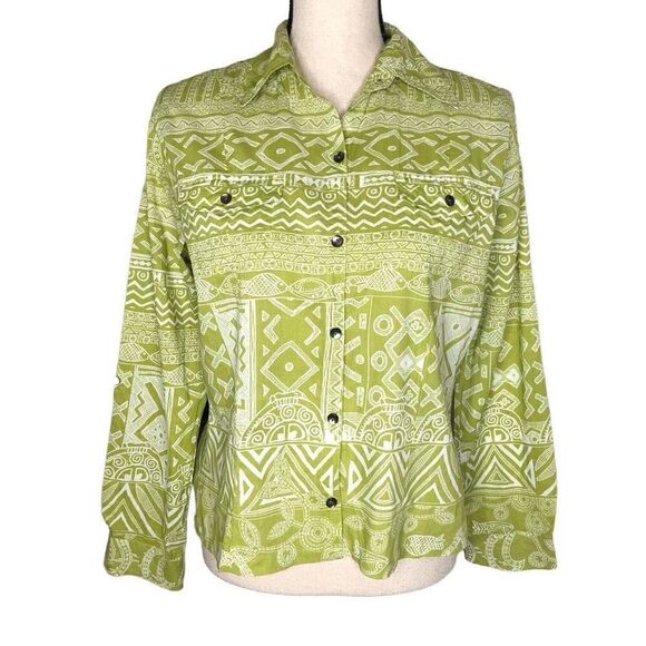 Chico’s Cotton Convertible Sleeve Blouse size 4 - Picture 1 of 13